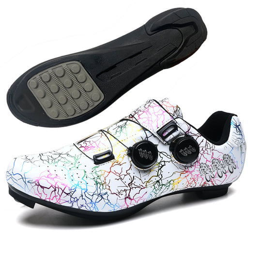 New Women Cycling Sports Shoes Rubber Non-Slip MTB Shoes Men PU Leather Breathable Outdoor Racing Pedal Bicycle Boots Unisex
