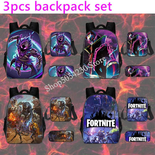 Fortnited 3-teiliges Rucksack-Set für Jungen – Victory Game, 16 Zoll, wasserabweisender Vorschul-Rucksack, cooler Grundschulrucksack
