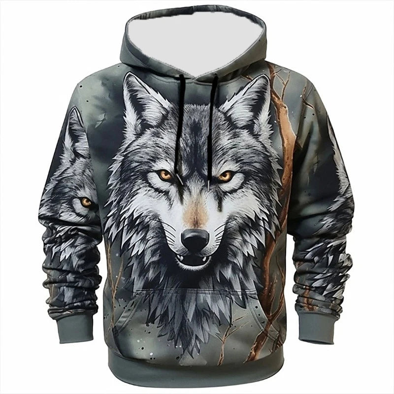 Animal Wolf 3D Print Hoodies Men Women Autumn Fashion Streetwear Oversized Hooded Sweatshirts Pullovers Y2K Tops Unisex Clothing