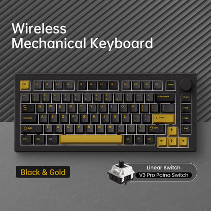 Tastiera meccanica gaming personalizzata Akko 5075 V3 75% ANSI-US con manopola del volume, hot-swappable, RGB, USB Type-C/2.4g e BT5.0 tri-mode