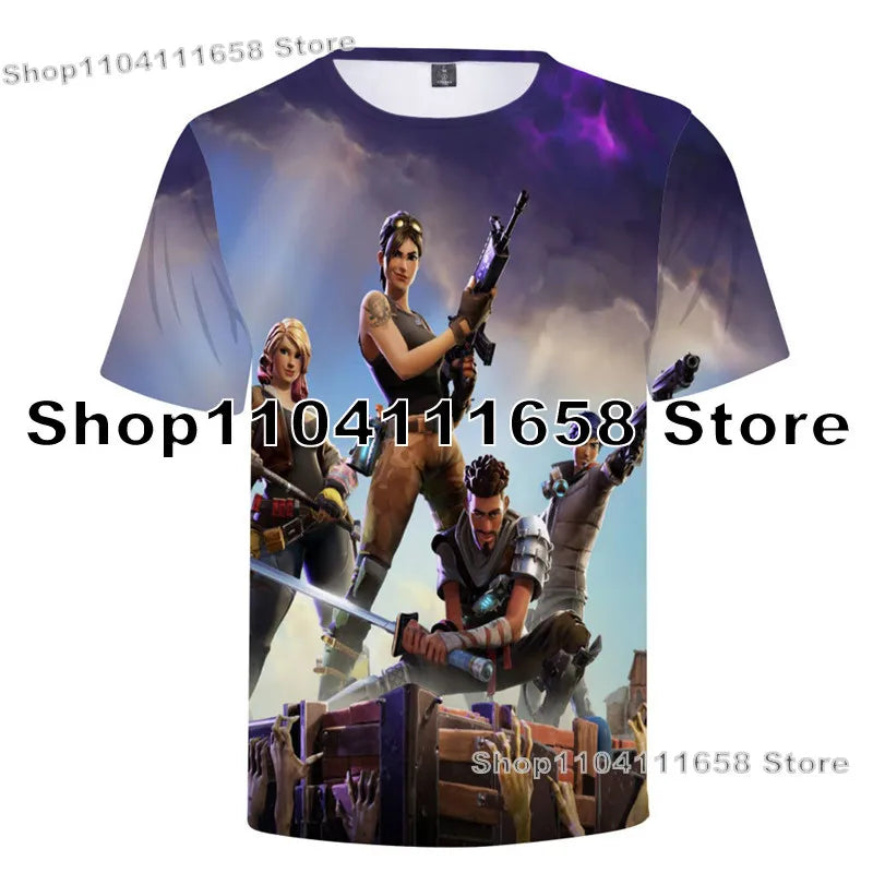 Banana Peely T-Shirt Damen-Tee Kinder F-Fortnite T-Shirt für Herren mit 3D-Druck, Battle-Royale-Game-Sommertop, Geburtstagsgeschenke