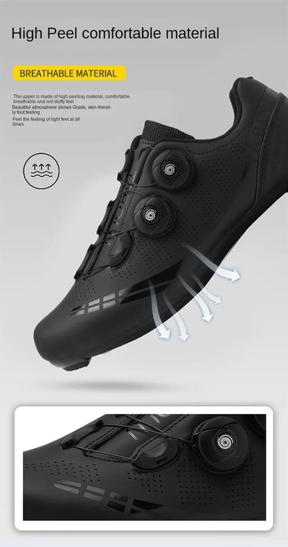 MTB Cycling Shoes Breathable Men’s and Women’s Off-Road Mountain Bike Cycling Shoes Self-Locking Speed Mountain Bike Pedal Shoes
