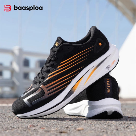 Baasploa Scarpe da running professionali da uomo, leggere e traspiranti, scarpe sportive da jogging da donna con piastra in carbonio, sneakers antiscivolo