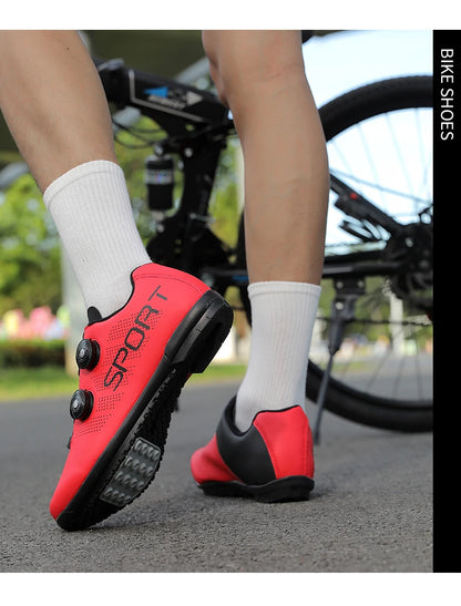 Ultra-Light Cycling Shoes, Breathable and Lightweight, SPD-Compatible Hard Soles for Road Mountain Bike Competition Training