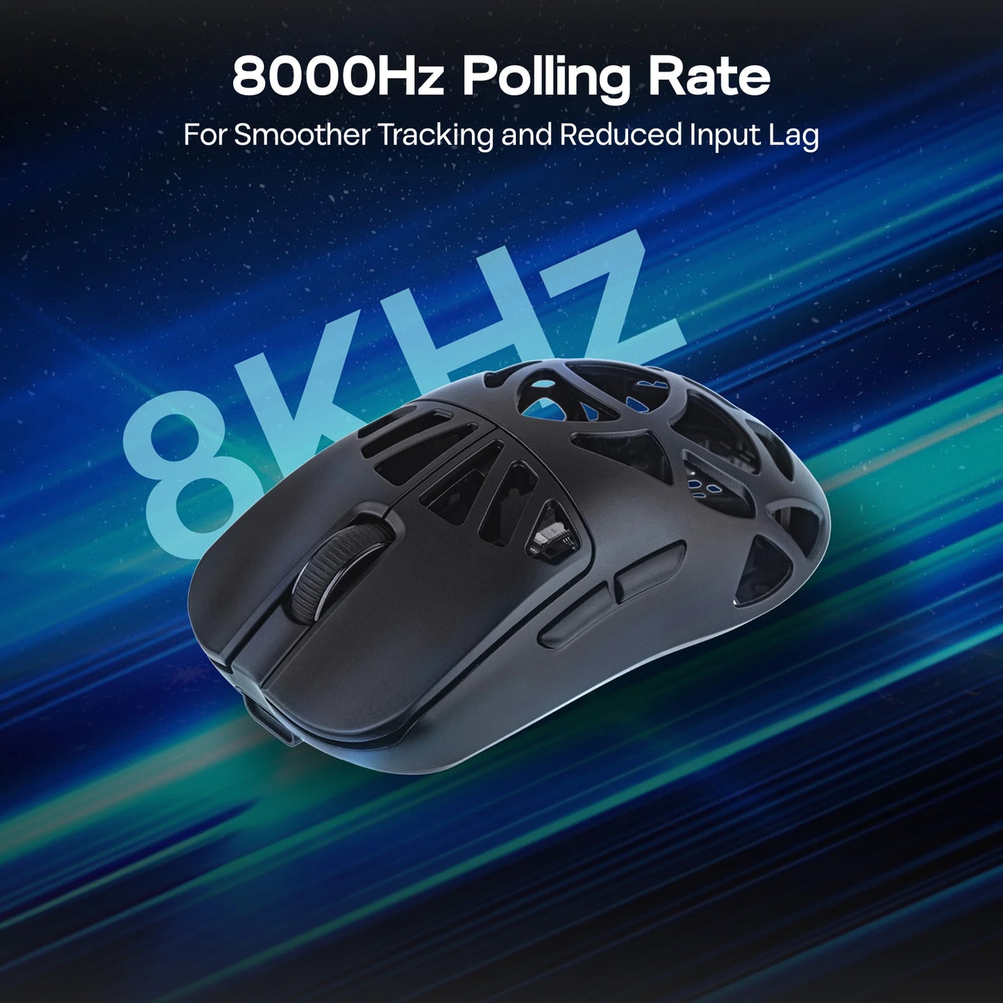 Ratón gaming inalámbrico EPOMAKER Carbon X con cable/2.4G/BT, DPI ajustable de 400 a 30,000, sensor PAW3950 para PC/Mac/Linux