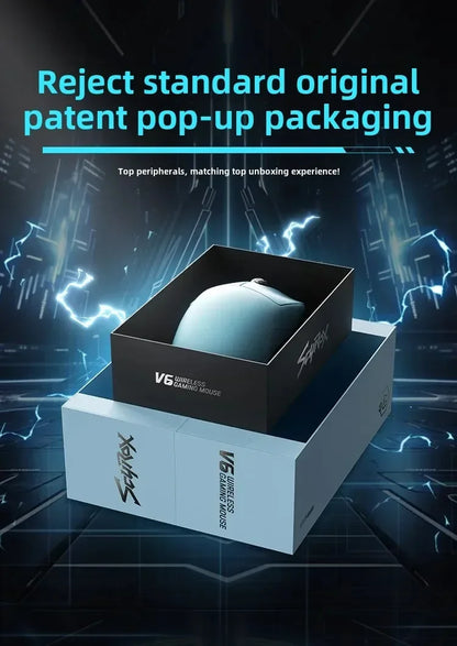 SCYROX V6 non-porous wireless mouse esports 40g 750IPS with 8k receiver fast response pixart 3950 high quality 8KHz web driver