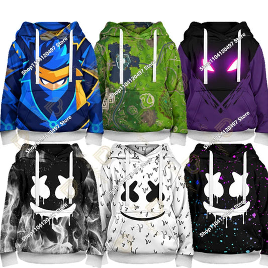 Children Battle Royals Hoodie Fortnite Boys Girls Cartoon Printed Pullovers Kids Sweatshirt Harajuku Streetwear Spring Winter