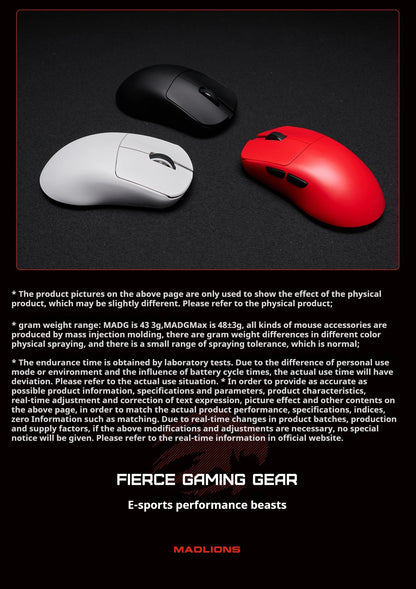 FGG Madlions Mad G Pro Max ultraleichte kabellose Maus Original 8K HZ Dual-Mode mit niedriger Latenz PAW3395 Gamer-Zubehör Geschenke