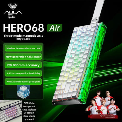 New AULA HERO68 Air 3-mode Magnetic Switch Gaming Mechanical Keyboard E-sport Custom Wired Keyboard Ergonomic Accessories