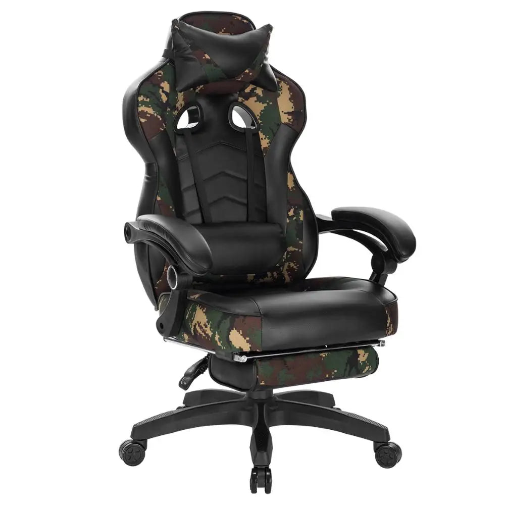 WOLTU Gaming Racing Chair Ergonomic Swivel Computer Chair with Footrest, Lumbar Support, Headrest, Adjustable Gamer Office Chair